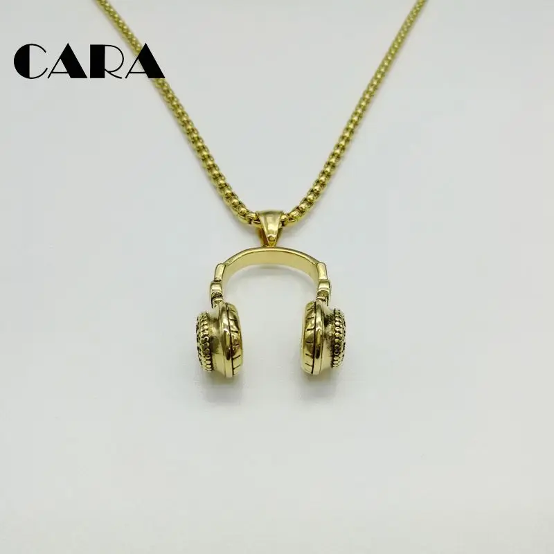 Hip Hop Jewelry Men Necklace 316L Stainless Steel Music Headphone Pendant Necklaces 2019 Fashion Cool Mens Jewelry CARA125