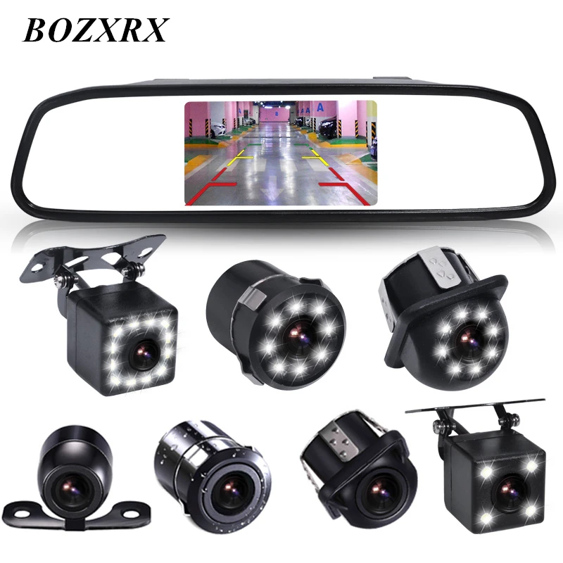 Universal 4.3 inch TFT LCD car rear view Mirror Parking Monitor+color Camera