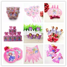 

Sofia Princess Snow Queen Movie Baby Birthday Party Decorations Kids Girl Party Supplies Party Decoration Tableware Set