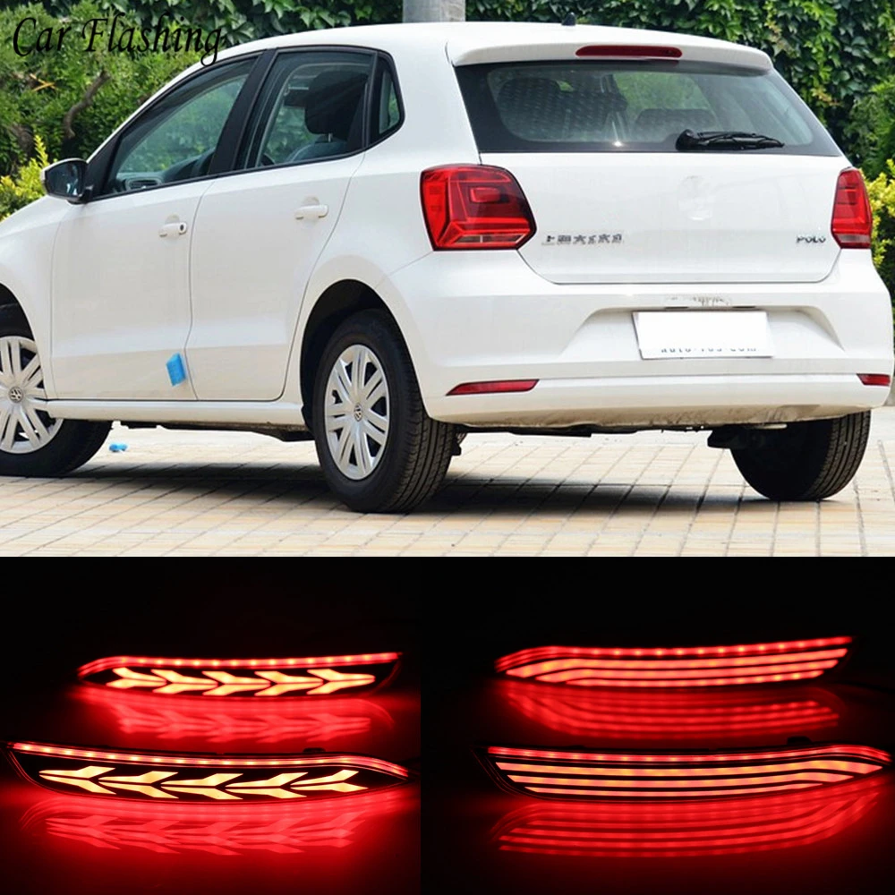 2PCS For Volkswagen Vw Polo 2014 2015 2016 2017 2018 LED Reflector Lamp