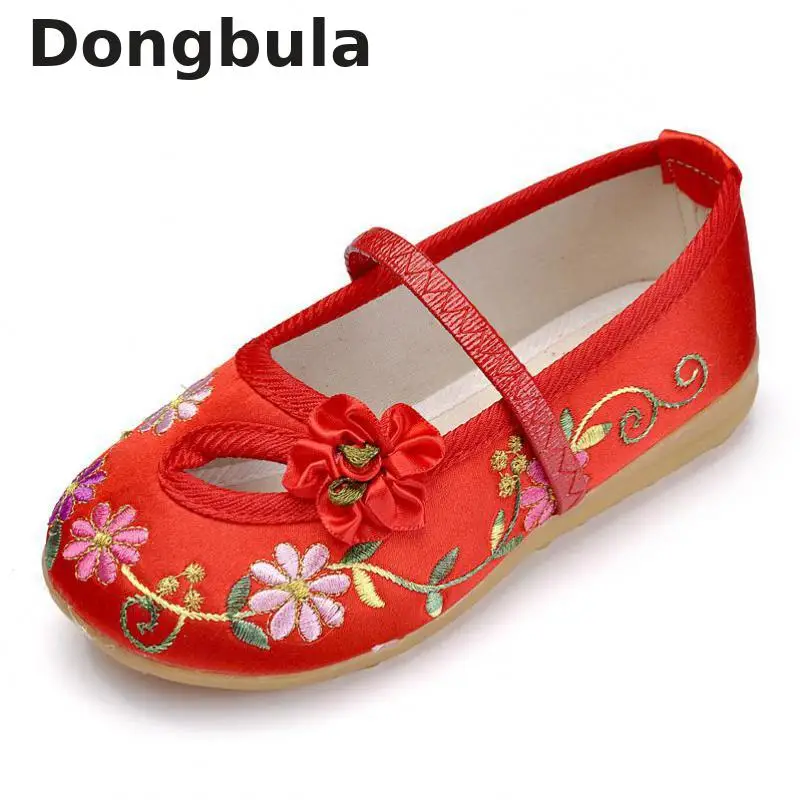 

Summer Chinese Style Children Shoes Fashion Girls Dancing Shoes Embroidered Casual Comfortable Kids Flats Princess Shoes Spring