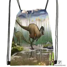 Пользовательские Юрского периода мира-@ 1 Drawstring сумка-рюкзак милый рюкзак дети сумка(черный назад) 31x40 см#2018611-2(18