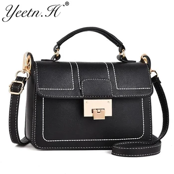 

Design Women PU Leather Crossbody Messenger Bag Girls Small Sling Shoulder Bags Fold Closure Handbag Purses Sac Cabas Cuir