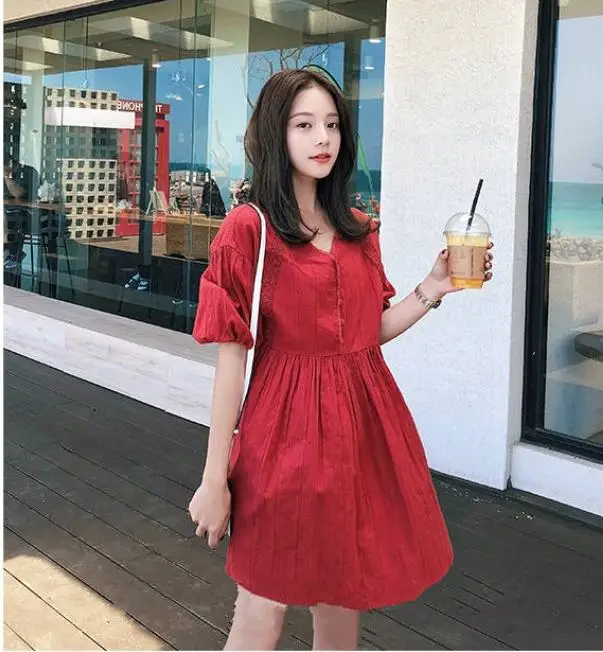 Новое летнее модное хлопковое однотонное платье для беременных Платья для фотосессии женская одежда платье Vestido L338
