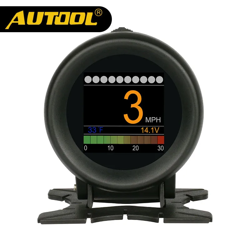 Kopen AUTOOL X60 OBD METER OBD 2 HUD Digitale Temperatuurmeter Digitale Spanning Snelheid Meter Display Meter Alarm Water