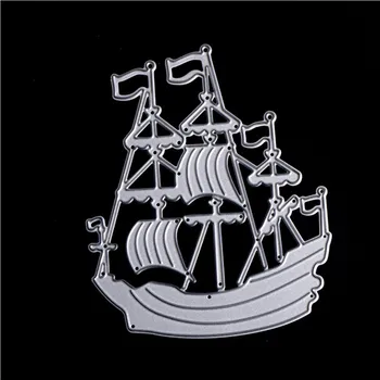 

Metal Craft Ocean Sailing Boat Paper stencils for Scrapbooking DIY Valentine's day New year Greeting Cards Drafting Supplies
