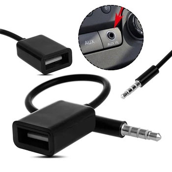 

3.5mm Male AUX Audio Plug Jack To USB 2.0 Female Converter Cable Cord For Car MP3