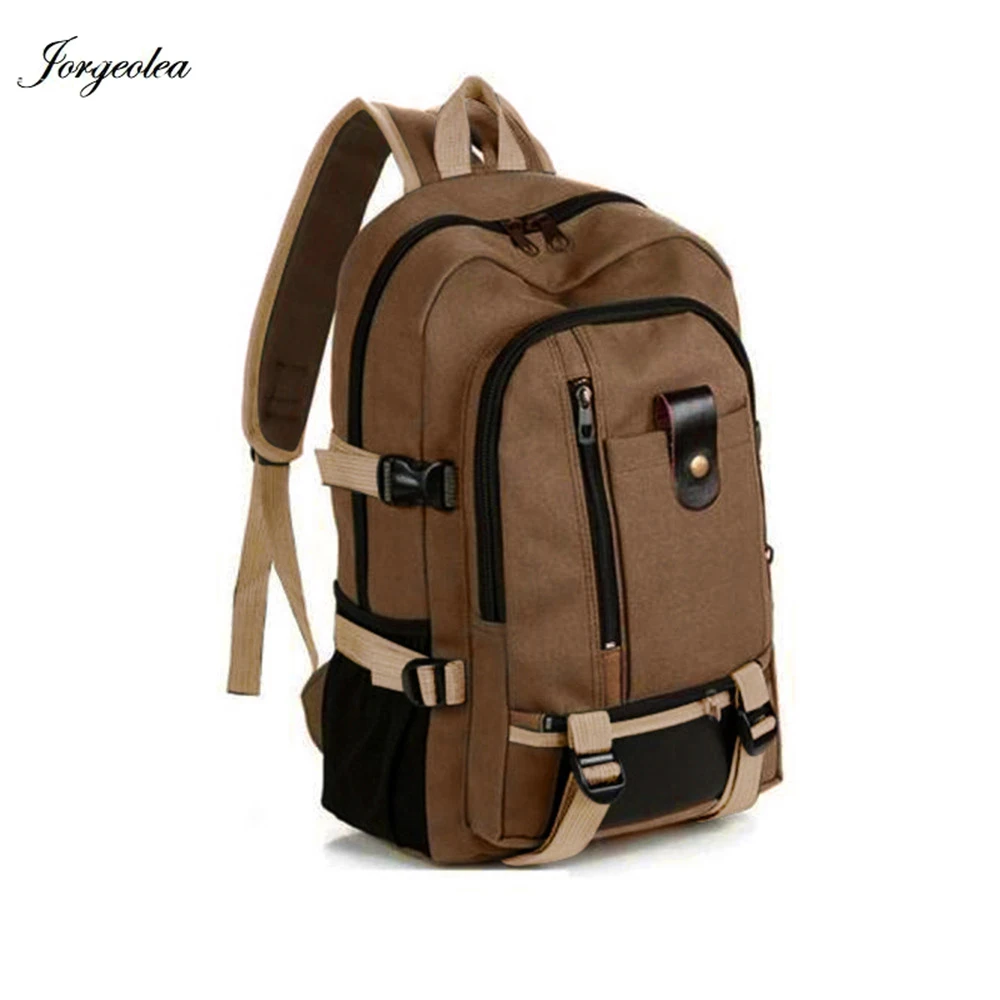 

Jorgeolea Men Canvas Backpack For Men Travel Bag Backpack High Capacity Men's Shoulders Bag Boy Bag For School 0701