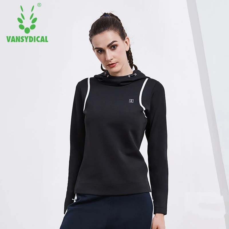Vansydical женская спортивная куртка с капюшоном для бега фитнес Йога Куртки Топы