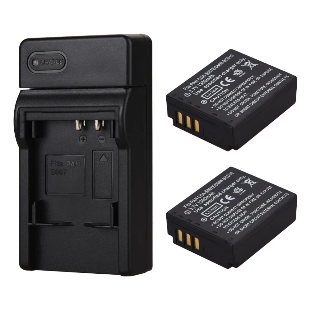 2 шт. запасной аккумулятор для камеры Panasonic Lumix DMC TZ1 TZ2 TZ3 TZ4 TZ5 TZ50 TZ15 1300 мА · ч с