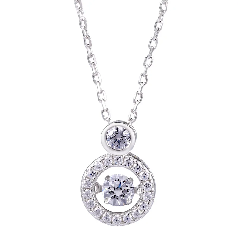 

High Quality 925 Sterling Silver Necklace Cubic Zircon Round Pendant Necklaces For Woman Party Daily Accessories With Gift Boxes