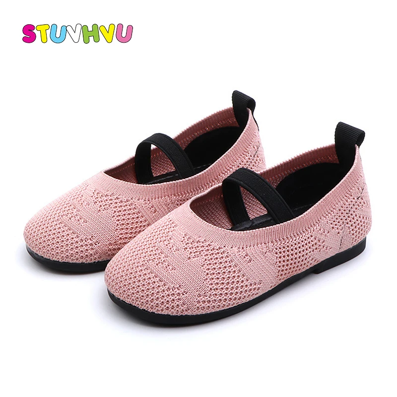 

Summer Kids Shoes Single Breathable Mesh Sport Running Casual Sneakers Toddler Girls Shoes Flying Woven Light Sneaker Soft Flats