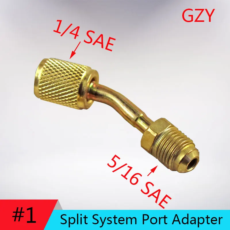 Мини Сплит-система зарядки вакуумный порт Адаптер преобразует R410a стиль 5/16 SAE сервисные порты для приема старых 1/4 SAE Шланги манометра - Цвет: 1
