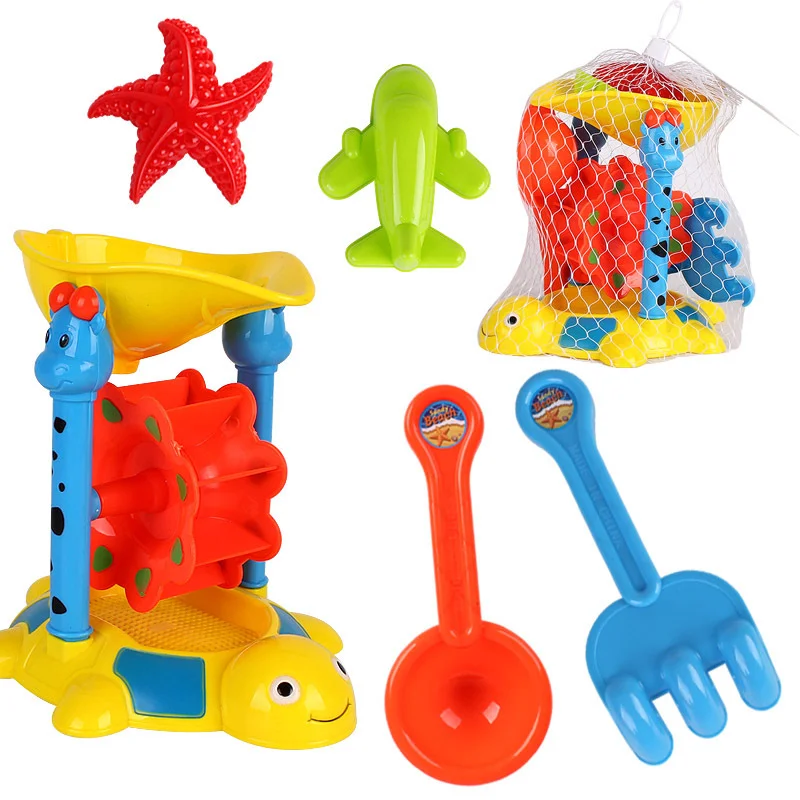 price cut  5PCS/Set Kids Sand Toys Summer Beach Party Toys Sandbox Toys Funny Hourglass Set Bucket Watering ca