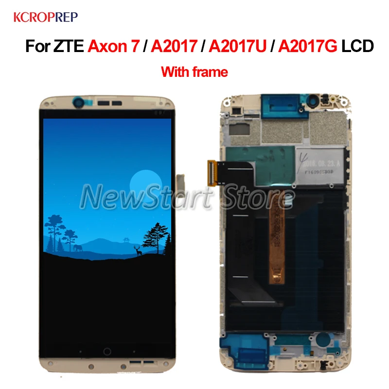 

For ZTE Axon 7 A2017 A2017U A2017G LCD Display Touch Screen Digitizer Assembly With Frame 5.5" For ZTE Axon 7 lcd 100% Tested