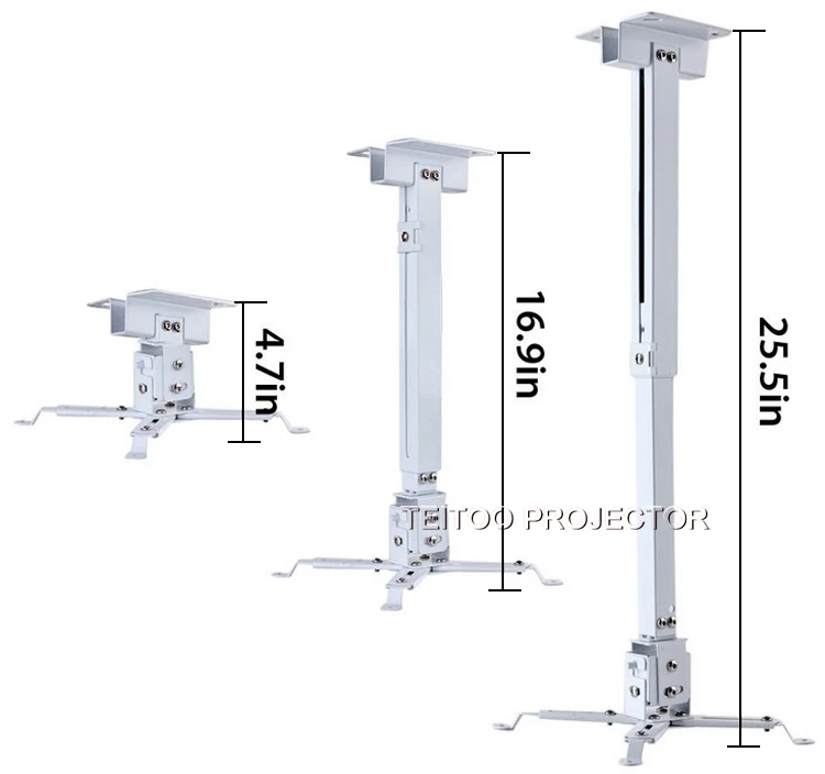 Горячая распродажа универсальный выдвижной белый светодиодный потолочный кронштейн для проектора Настенный кронштейн держатель для DLP светодиодный видеопроектор