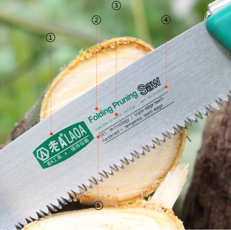 LAOA 10 inch 7T/9T/12T Wood Folding Saw Outdoor For Camping SK5 Grafting Pruner for Trees Chopper Garden Tools Unility Knife