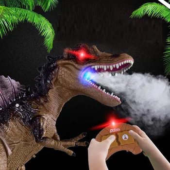 

Mechanical Outlook Realistic Remote Control Walking Dinosaur Toy Fire Breathing Water Spray sound light Christmas Gift 50CM