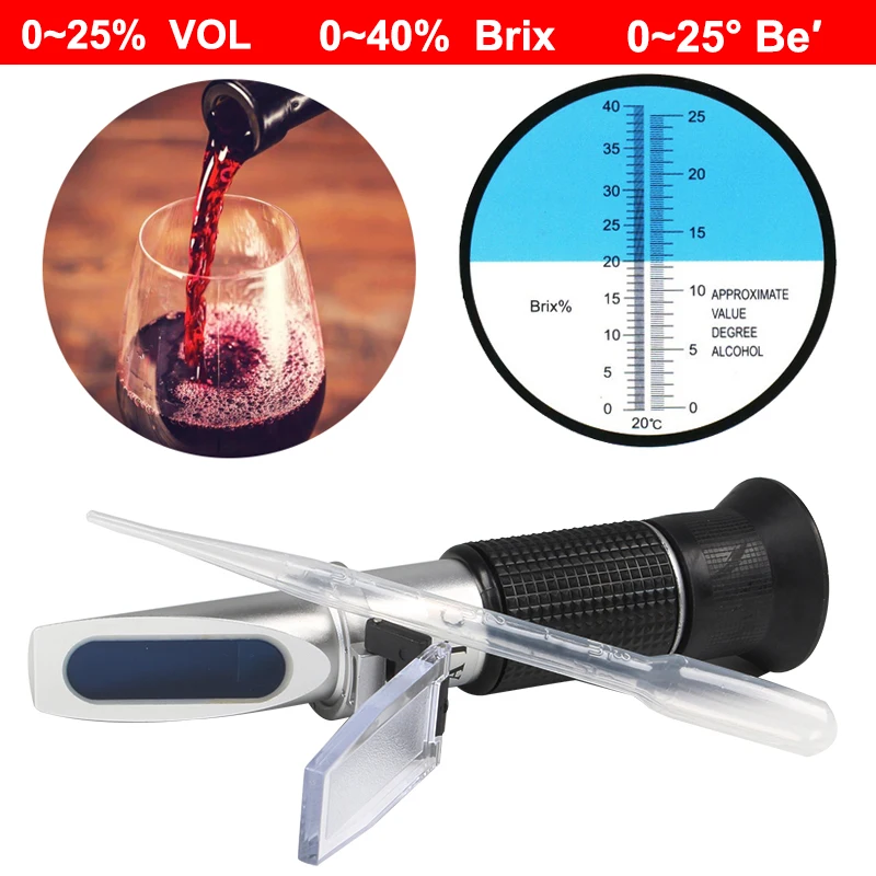 

New Arrival temperature compensation Wine concentration detector of liquor tester refractometer 0-80% alcoholo meter oenometer