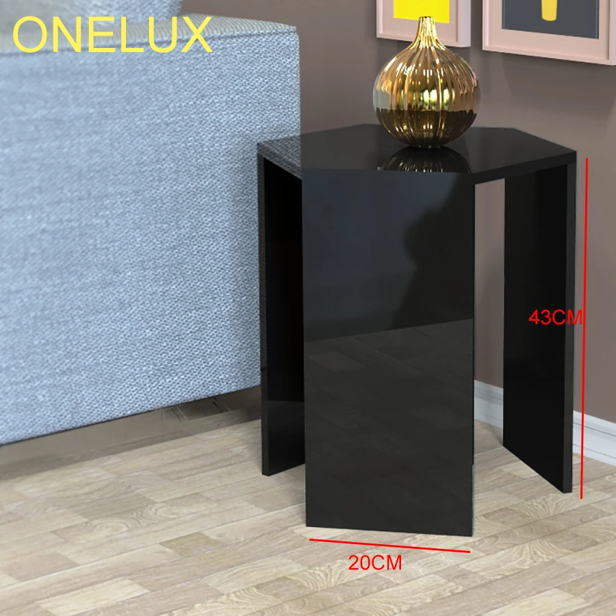 (2PCS/LOT) Hexagon Acrylic Sofa Table,Lucite Occasional Small Tea Tables