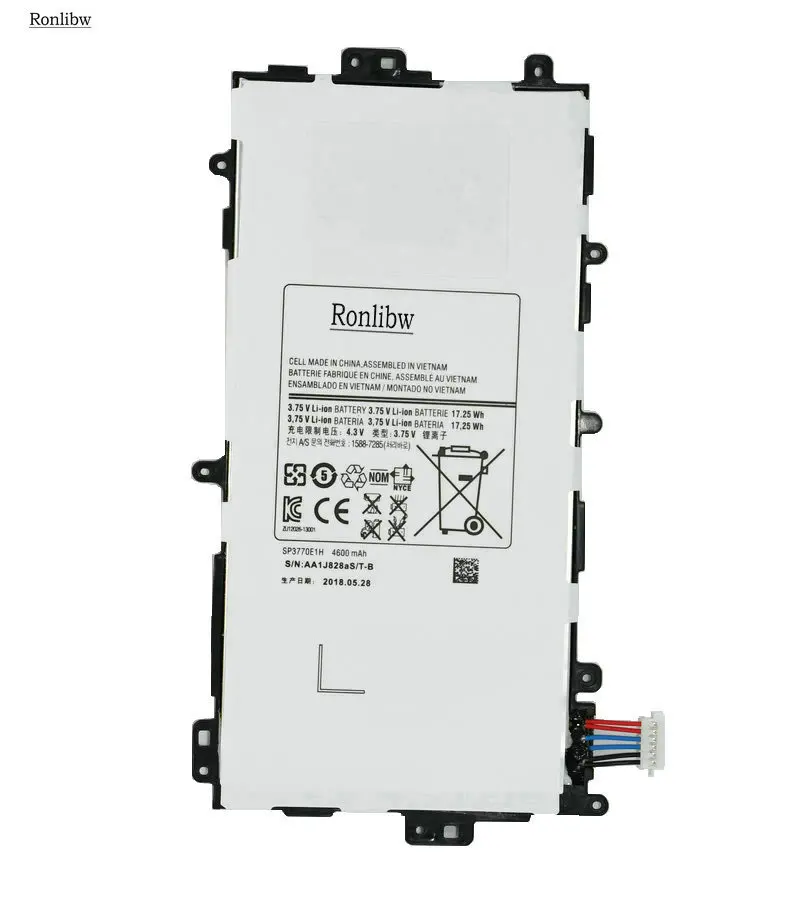 

Ronlibw 4600mAh SP3770E1H Replacement Battery For Samsung Tablet Tab Note 8.0 510 Note 8 8.0 3G N5100 GT-N5100 GT-N5110 N5120