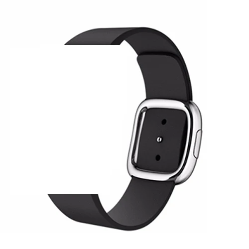 Кожаный ремешок для apple watch 4 5 Группа 44 мм 40 мм apple watch 42mm 38 мм, для iwatch, версия 3, 2, 1 браслет Современная застежка ремешок для часов - Цвет ремешка: black