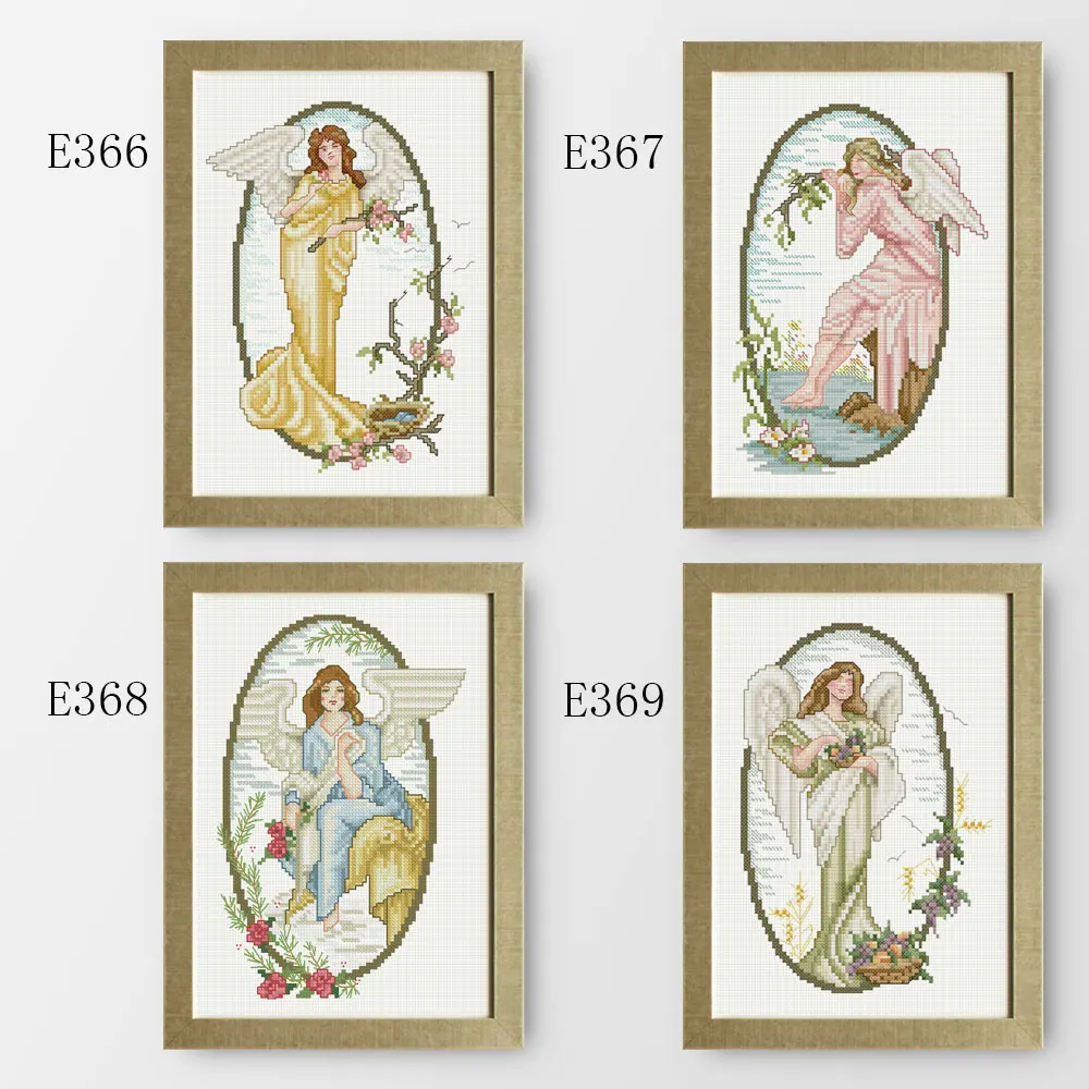 Fishxx Cross Stitch E366-E369 Four Seasons Angel Season Celestial Cartoon cute pattern four
