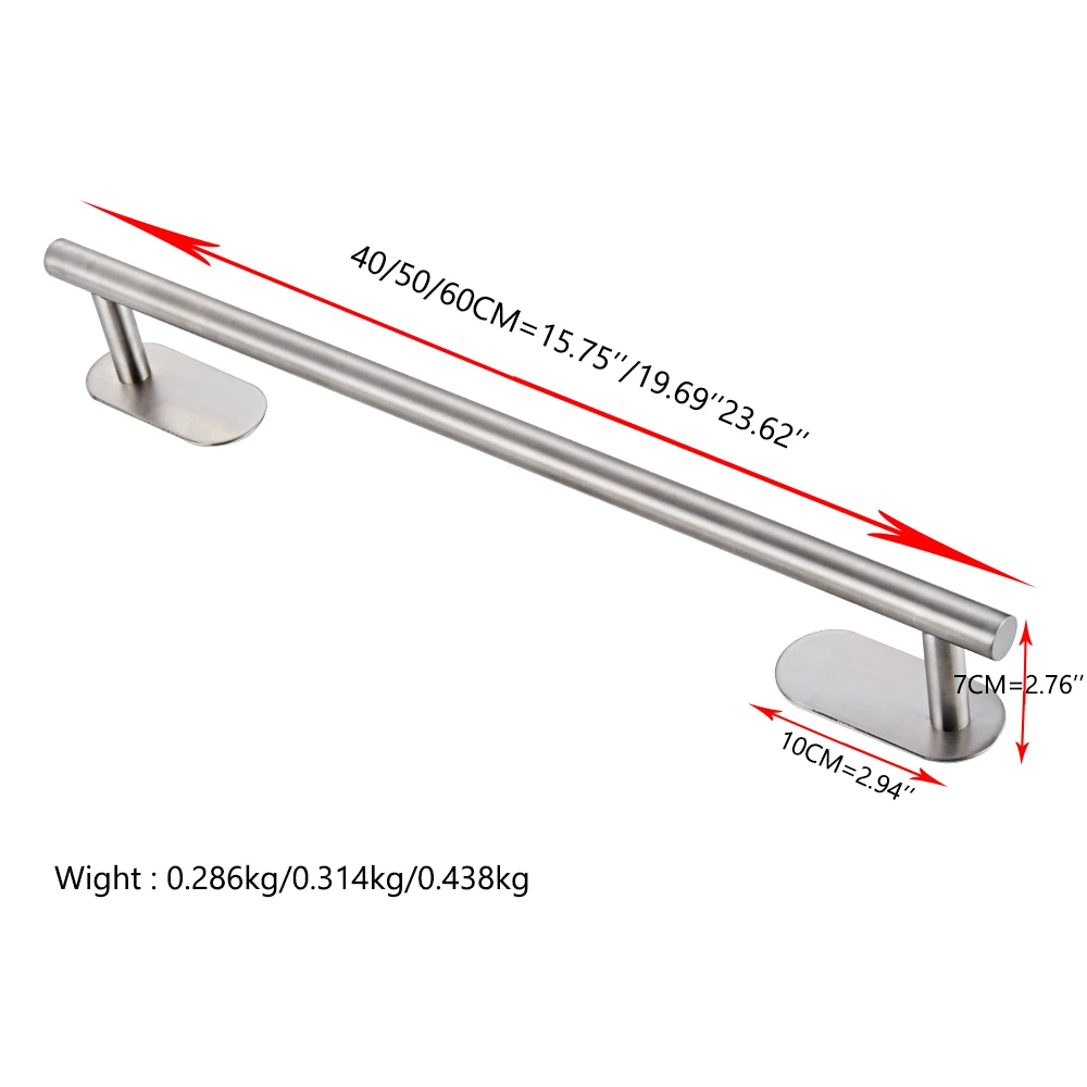 SRJ 304 Stainless Steel 40cm/50CM Bath Towel Holder Bathroom Kitchen Wall-mounted Towel Polished Rack Holder Hardware Accessory 