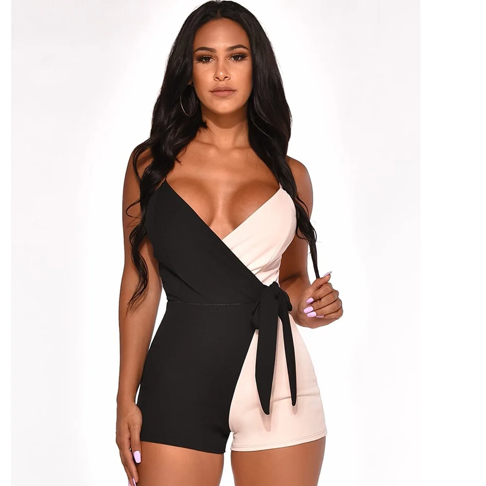 

Sexy Short Jumpsuit Women Ladies 2019 Summer Sleeveless Holiday Beach Playsuit Overalls Wrapped Spaghetti Strap Rompers Playsuit