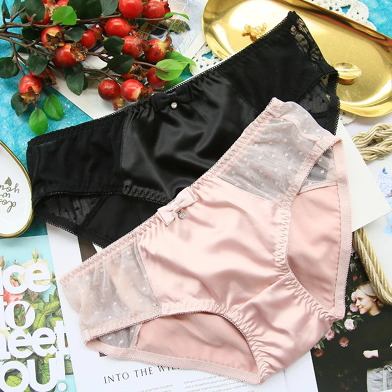 

High Quality Women's Cotton Panties Seamless Pink Satin Panties Comfortable Ladies Lace Briefs Female Underpants Women Pants