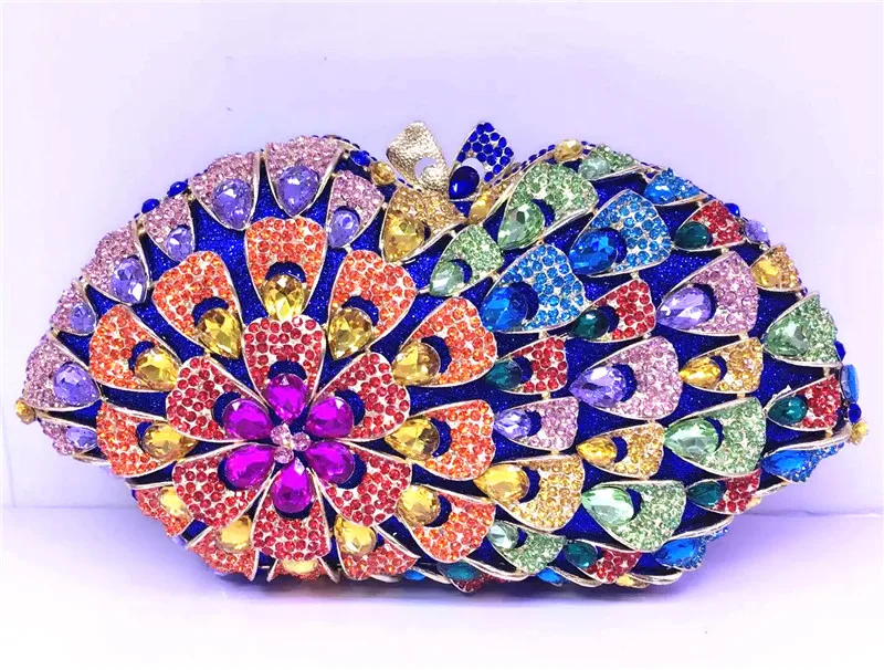 

Wedding Bridal purse Luxury Diamond Evening Bags Lady Multicolored clutch Bag Women Crystal Party Bags ZBB113