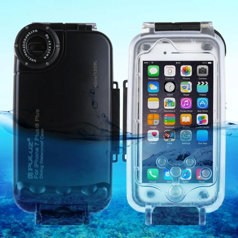 PULUZ для iPhone 8/7 плюс 40 м/130ft Водонепроницаемый Дайвинг Корпус телефон Защитный чехол фото видео-принимать Подводное покрытие случае