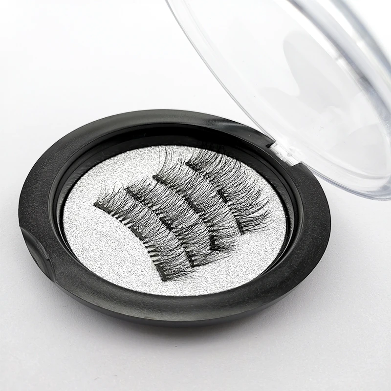 

1 pairs/box Magnetic eyelashes with 3 magnets handmade 3D magnetic lashes natural false eyelashes magnet lashes