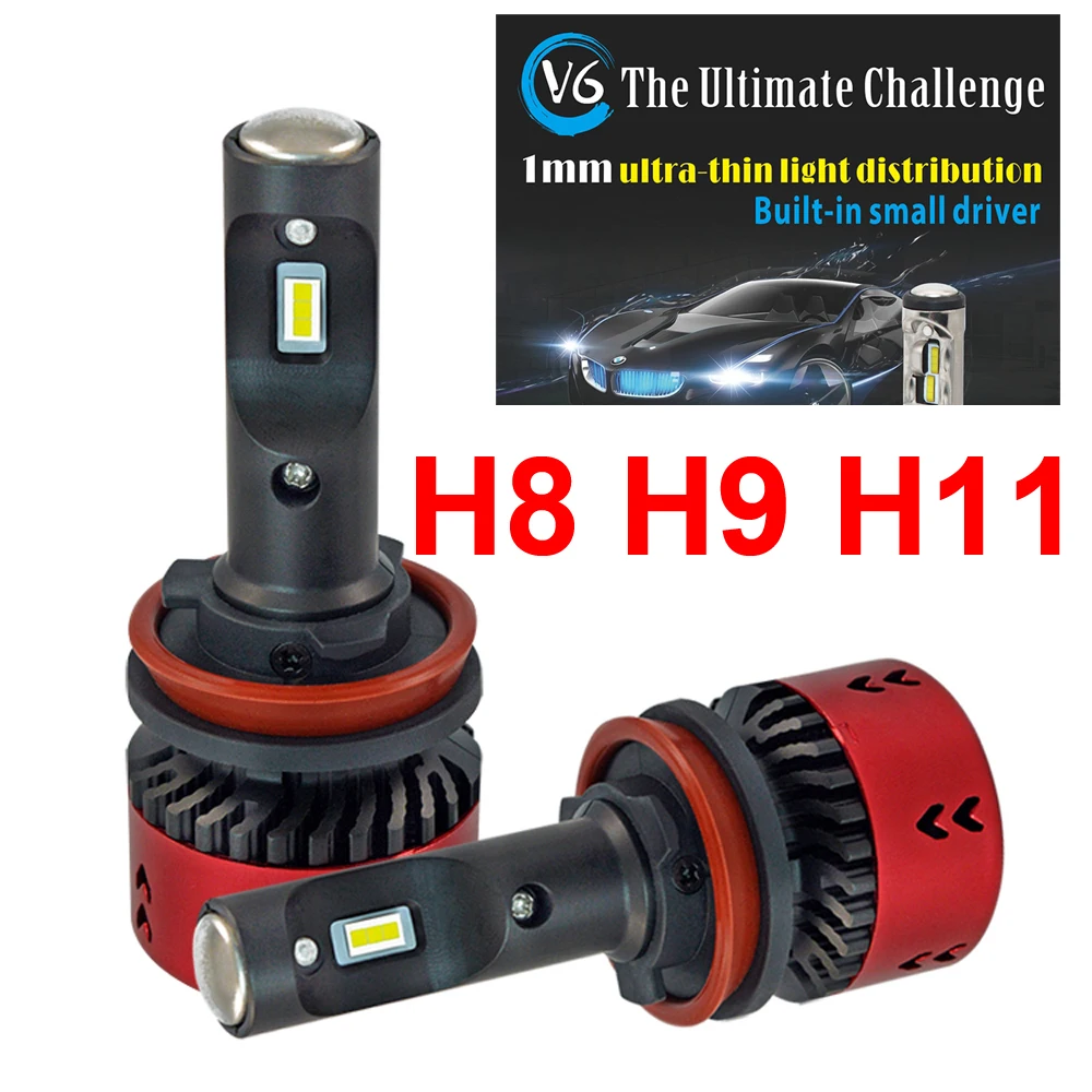 1 комплект H1 H4 H7 H8 H9 H11 H13 9005 9006 9007 9012 шт. X 24 Вт 70 Вт 9600LM V6 светодиодный фары все-в-одном Белый подъюбник 6K вождения Противотуманные огни лампы