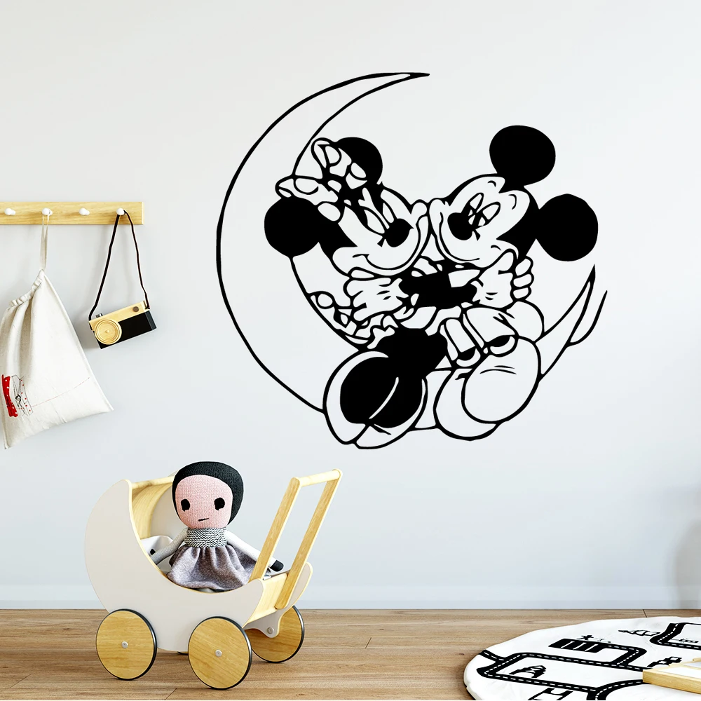 

Fun Mickey Mouse Decal Removable Vinyl Mural Poster For Kids Rooms Decoration Decal Creative Stickers Decorative Stickers