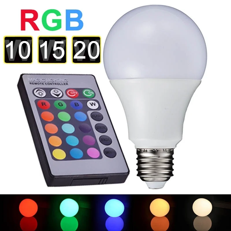 

RGB Color 10W/15W with Remote Half Angle Led Bulb 85-265v