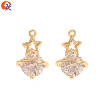 

Cordial Design 20Pcs 11*18MM Jewelry Accessories/CZ Charms/DIY Making/Star Shape/Genuine Gold Plating/Hand Made/Earring Findings