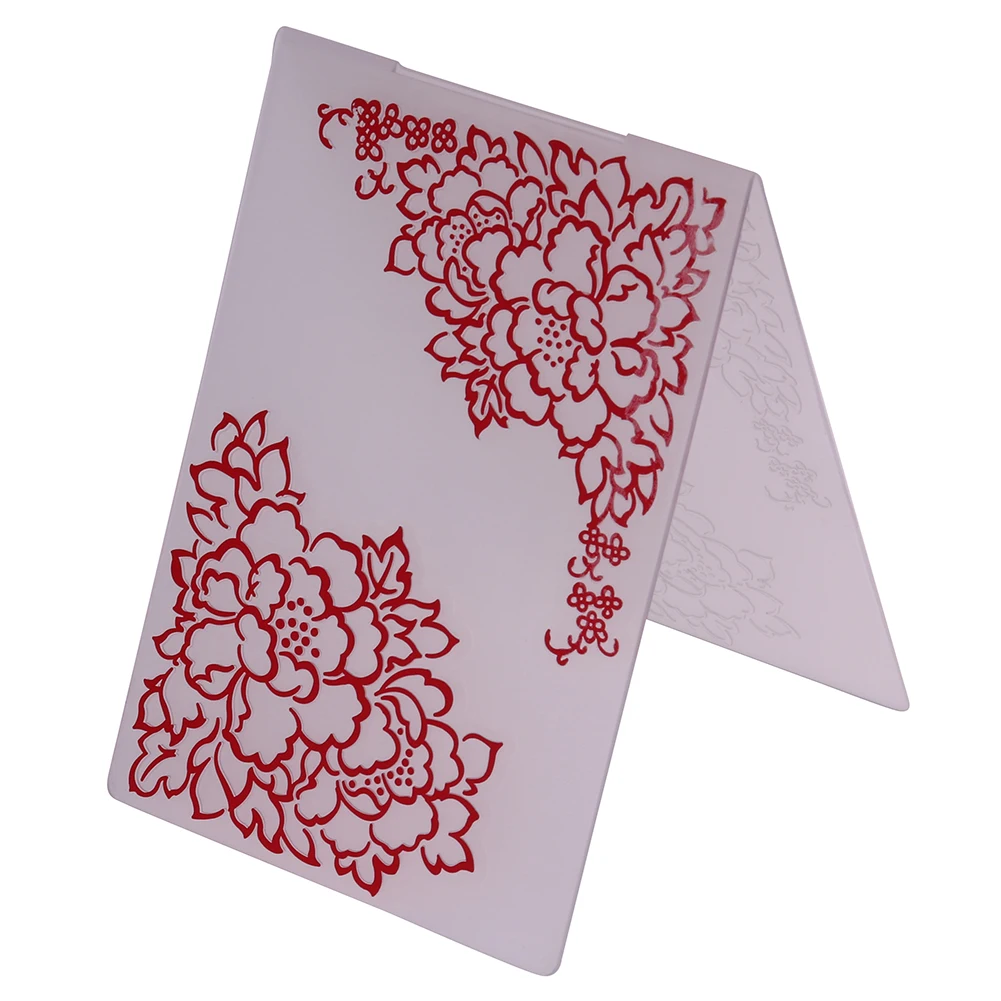 

Flower Frame Corner Plastic Embossing Folder for DIY Scrapbooking Album Cards Making Tool Plastic Template Embossing 15*10.5cm