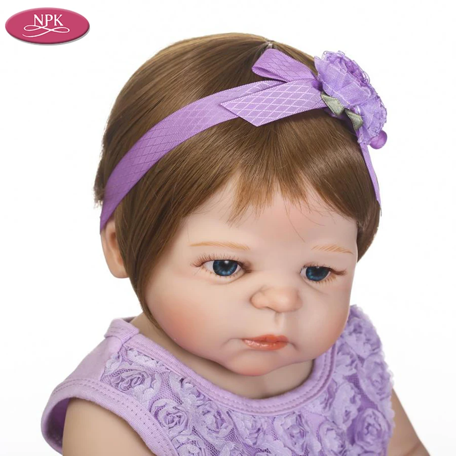 NPK Reborn Baby Doll Toys Full Body SIlicone Lifelike Purple Girls Reborn Babeis Dolls Bathe Toys Bebe Gift Girl Kids Bonecas (7)