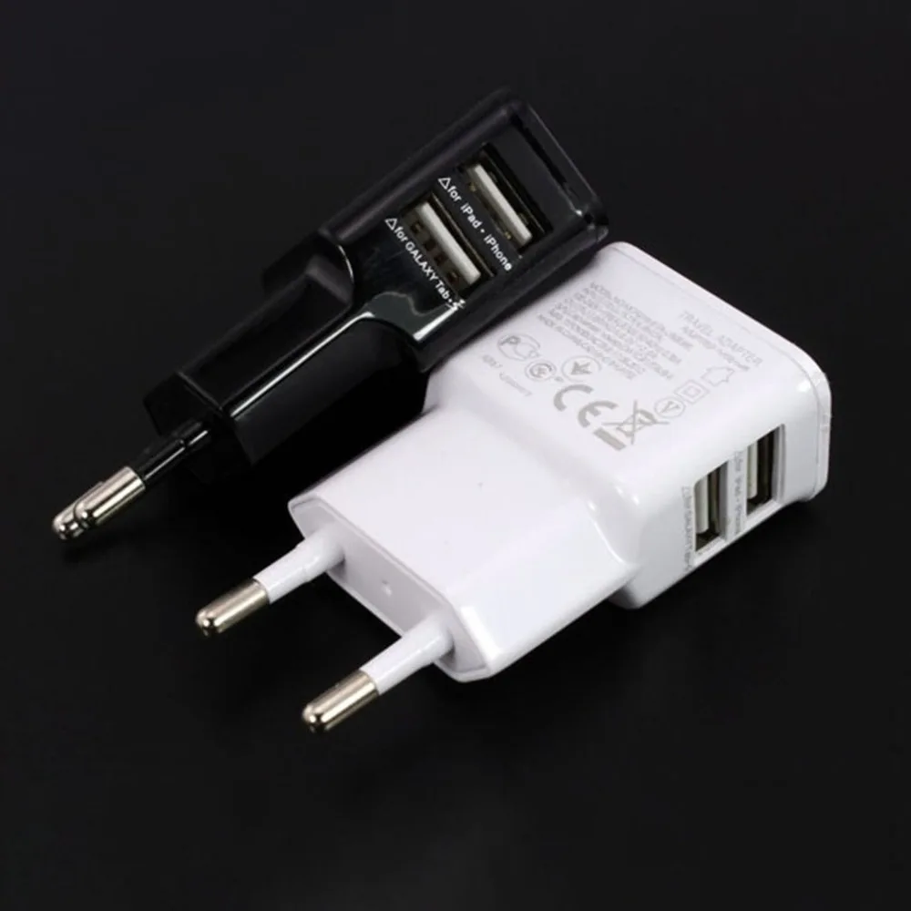 EU plug 5V 2A Dual USB Универсальное зарядное устройство для мобильного телефона s Походное зарядное устройство, адаптер для iPhone для Android Прямая поставка