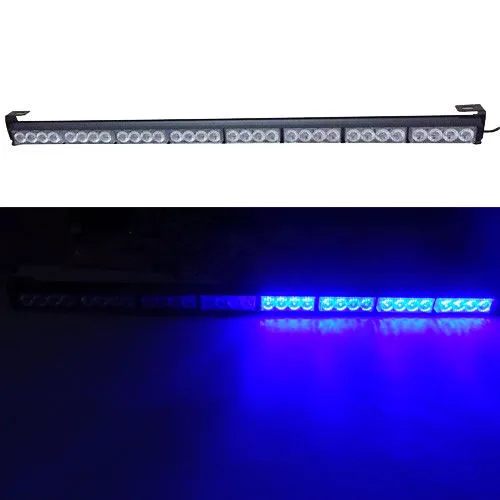 

CYAN SOIL BAY 36" Auto 32 LED Blue Emergency Traffic Advisor Flash Strobe Warning Light Bar