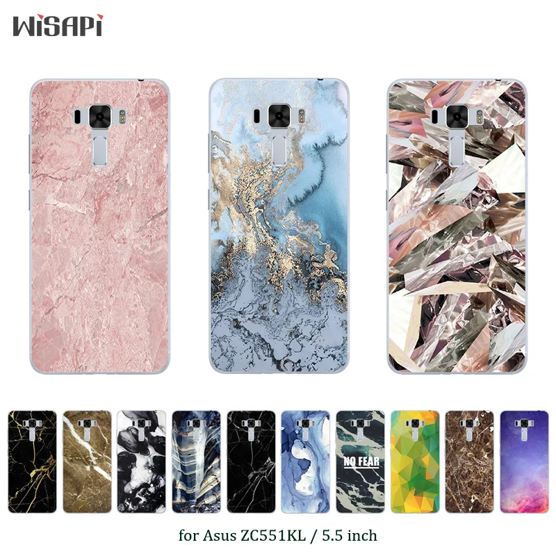 

Soft Protector Case for Asus Zenfone 3 Laser ZC551KL Marble Printed Silicone Back Cover For Asus ZC551KL Phone Shell
