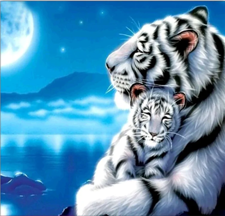 Алмазная картина животные Тигры Вышивка крестом Мозаика diy Алмазная вышивка узоры круглые стразы домашний декор - Цвет: 6851