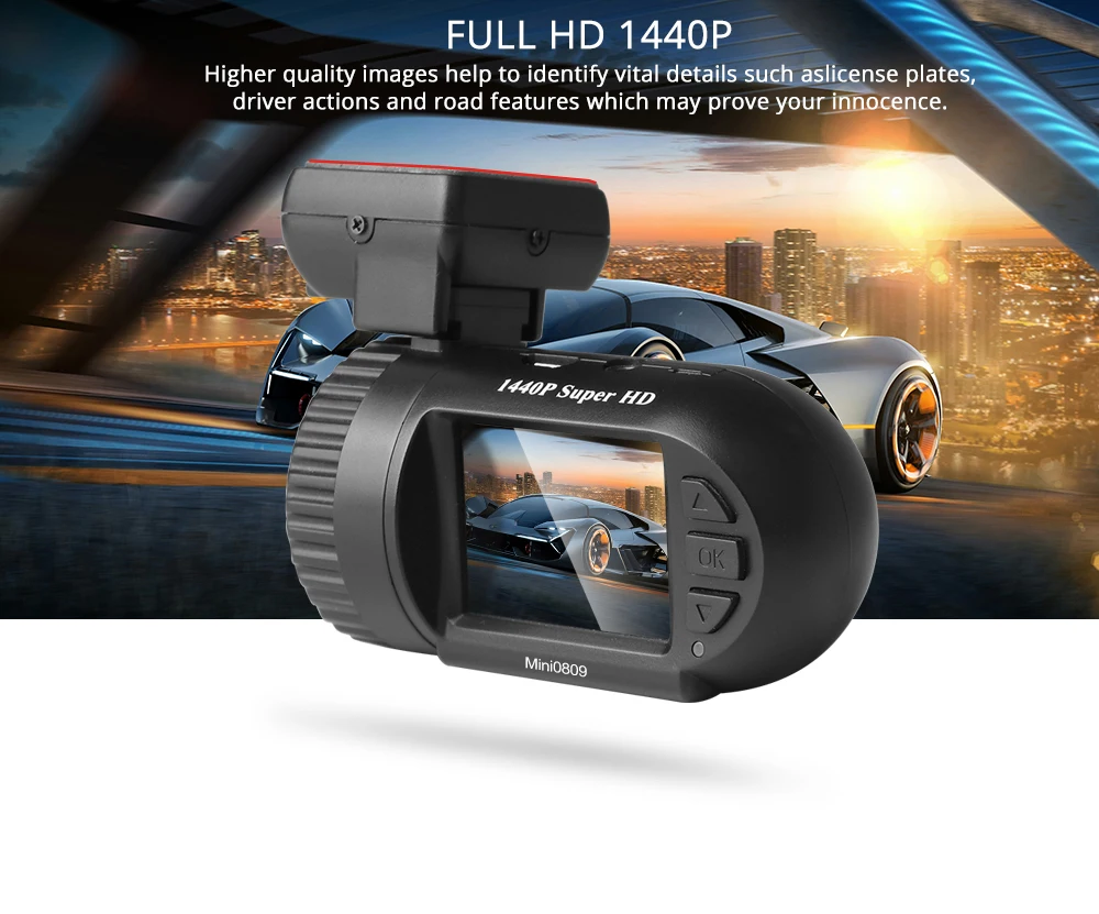 Arpenkin Full HD Автомобильный видеорегистратор обновления Mini0809 2K 1440P с G-senser ночного видения gps Защита напряжения конденсатор DVR