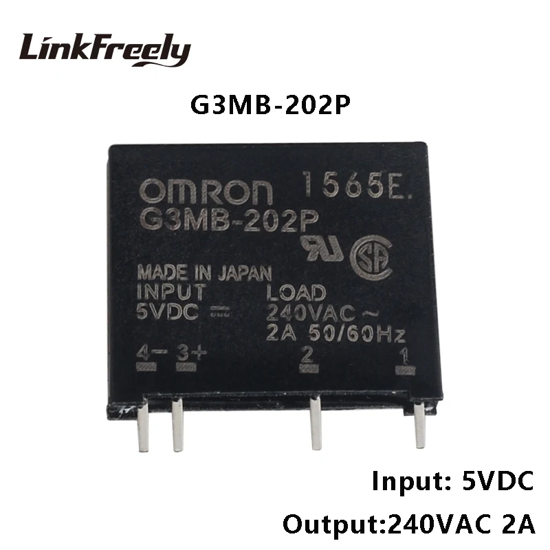 

G3MB-202P PCB SSR Voltage Relay Module 5VDC Input 240V 2A Output DC Control AC Micro Solid State Relay 12V 24V