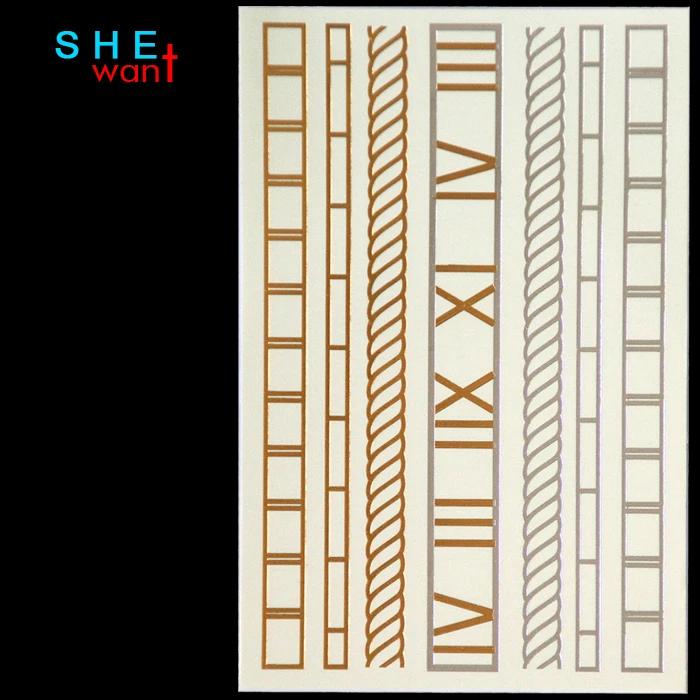 

2017 Limited New Gold Temporary Tattoo Flash Metallic Greek Numerals Braceletinspired Women Sticker Sheet Wholesale