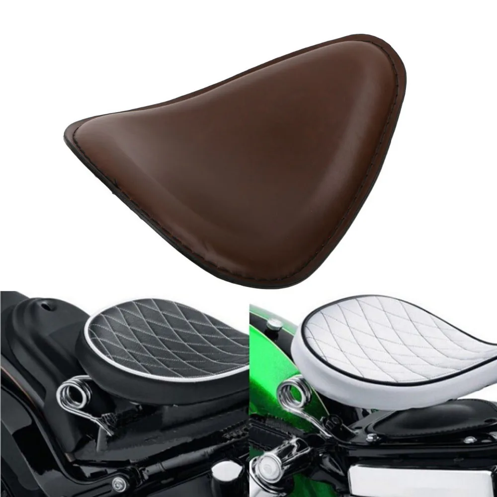 

Brown Motorcycle Leather Solo Seat Driver Seat for Harley Softail Sportster Chopper Bobber Custom Fatboy Dyna #MBJ018