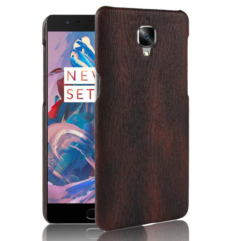 Кожаный чехол Suli для Oneplus 3 3T Твердый с текстурой древесины One Plus3T Oneplus3 Жесткий