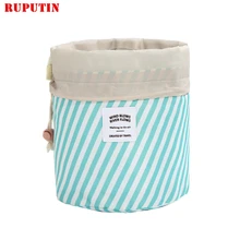 RUPUTIN Drop Ship Drawstring Barrel Shaped Women's Cosmetic Bag High Quality Makeup Organizer Storage Bags Travel Toiletry Kit RUPUTIN Drop Ship Drawstring Barrel Shaped Women's Cosmetic Bag High Quality Makeup Organizer Storage Bags Travel Toiletry Kit