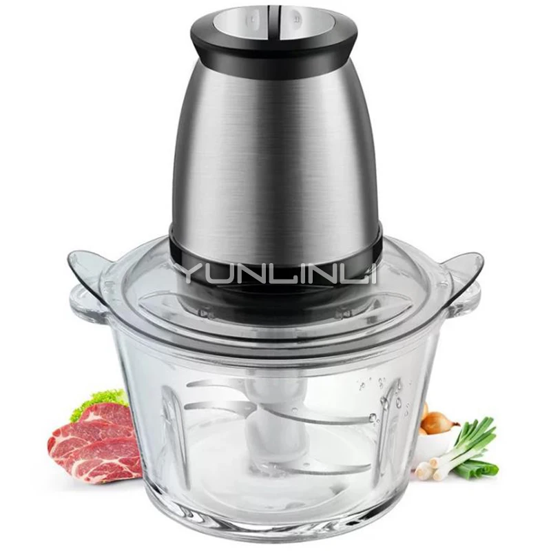 

Household Meat Grinder Multi-functional Food Shredder 1.8L Stainless Steel Meat/Garlic Grinder LG-E06